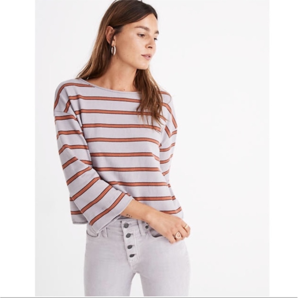 Madewell Striped Boatneck Tee, Size XS